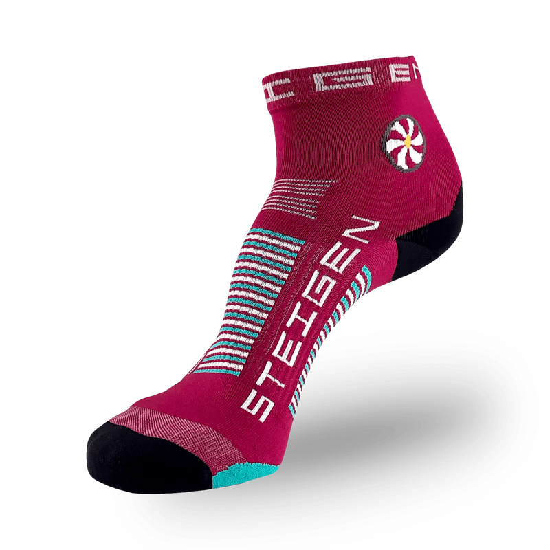 STEIGEN Running Socks Quarter Length / Burgundy