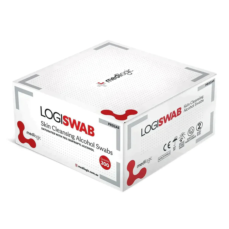 Medilogic LOGISWAB Skin Cleaning Alcohol Swabs – Box 200