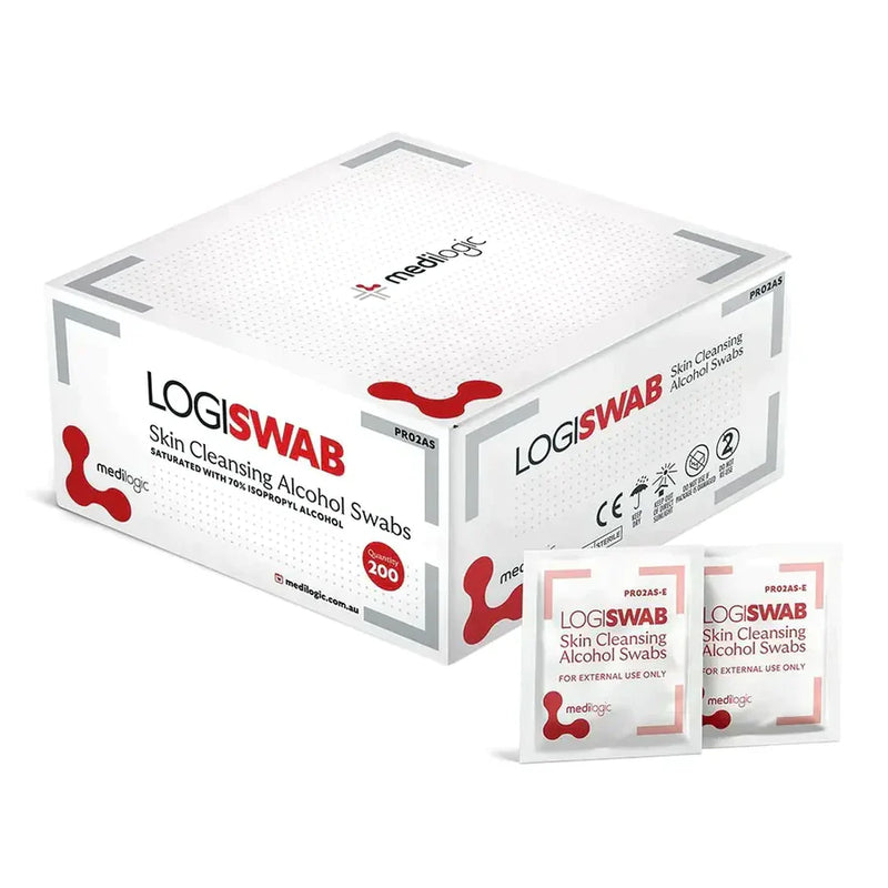 Medilogic LOGISWAB Skin Cleaning Alcohol Swabs – Box 200