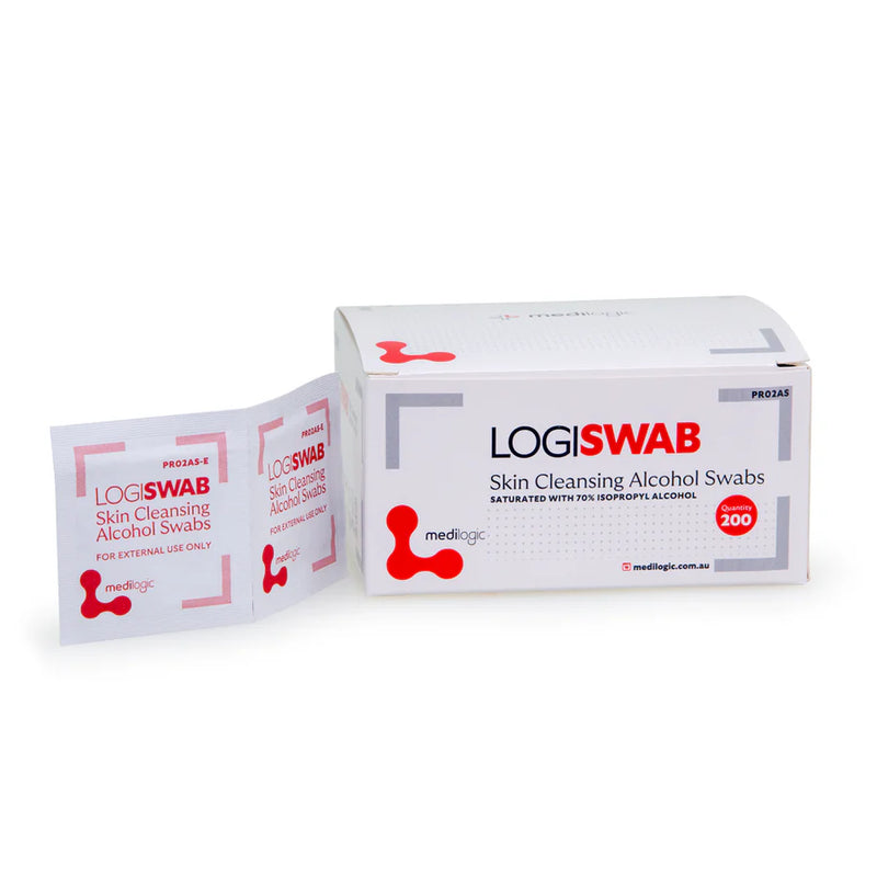 Medilogic LOGISWAB Skin Cleaning Alcohol Swabs – Box 200