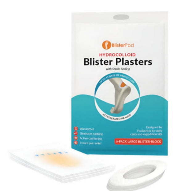 BlisterPod Hydrocolloid Blister Plasters (6 Pack Large)