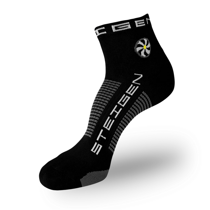 STEIGEN Running Socks Quarter Length / Black