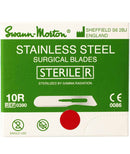 Swann Morton Size 10R Butter Blades Scalpel Blades for Dermal Planing Pkt 100