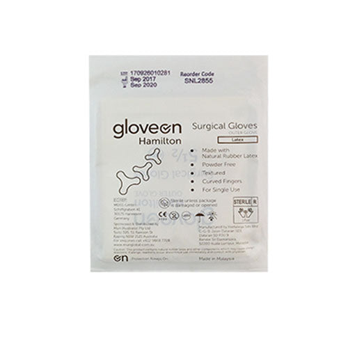 GloveOn Hamilton Latex Surgical Gloves Sterile PAIR